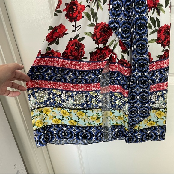 ALICE + OLIVIA Silva Floral Rose Mock Neck Midi Dress \\ 2 - Picture 7 of 13